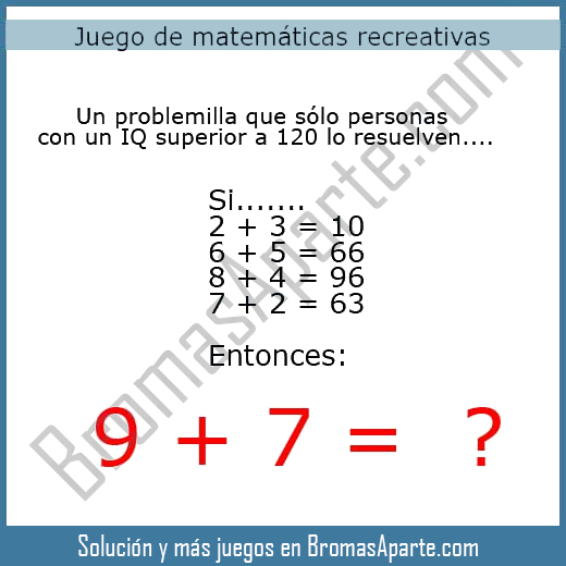 Juego De Matematicas Recreativas