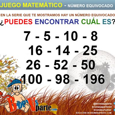 juego con numeros encuentra numero equivocado